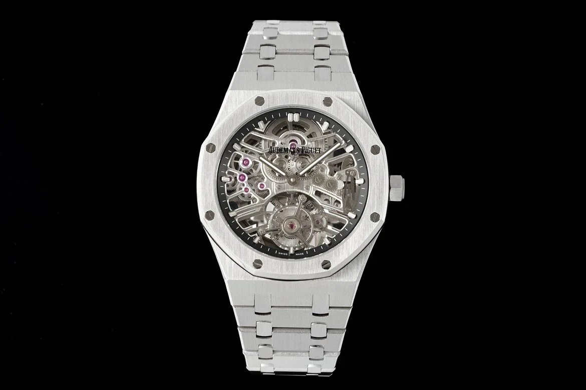 오데마 피게 로얄 오크 셀프와인딩 플라잉 투르비옹 오픈워크 스켈레톤다이얼 스틸 26735