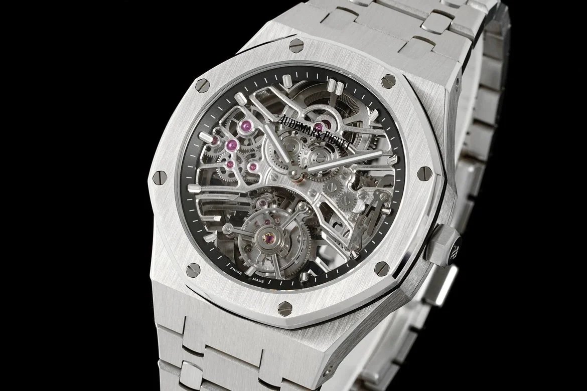 오데마 피게 로얄 오크 셀프와인딩 플라잉 투르비옹 오픈워크 스켈레톤다이얼 스틸 26735