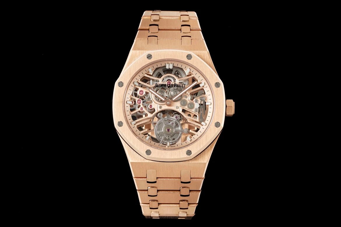 오데마 피게 로얄 오크 셀프와인딩 플라잉 투르비옹 오픈워크 스켈레톤다이얼 로즈골드 26735