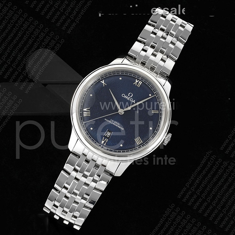 VS공장 오메가 드 빌 스틸 블루다이얼 브레이슬릿 De Ville Date SS VSF 1_1 Best Edition Blue Dial on SS Bracelet A8800