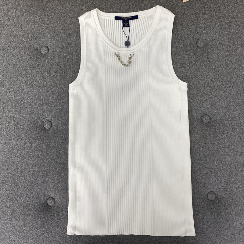 루이비통 넥 LV 체인 리브드 니트 탱크 드레스
