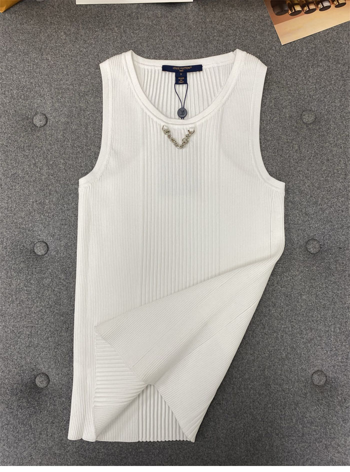 루이비통 넥 LV 체인 리브드 니트 탱크 드레스