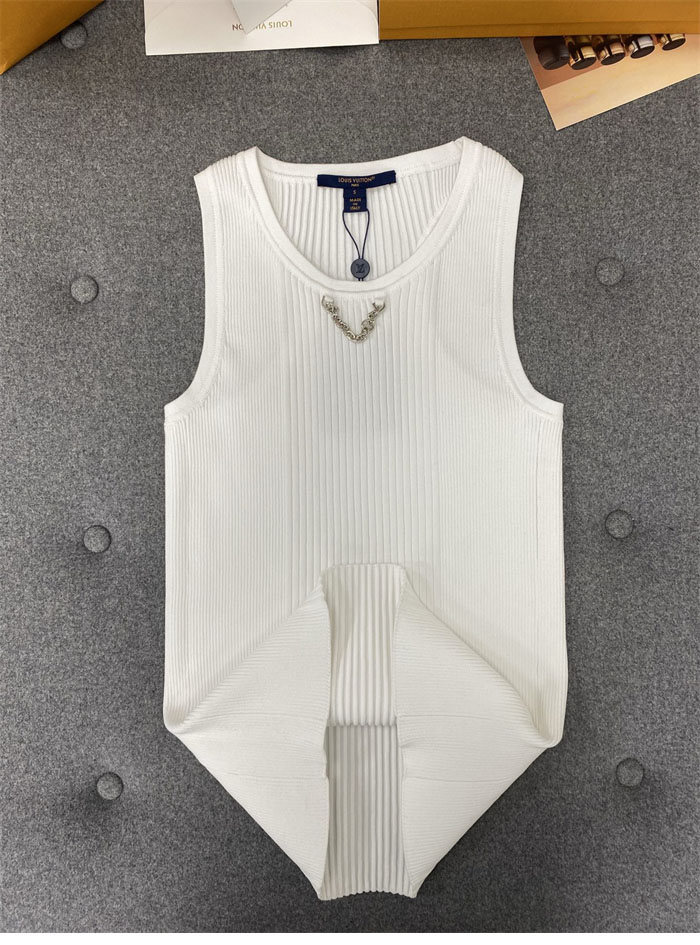 루이비통 넥 LV 체인 리브드 니트 탱크 드레스