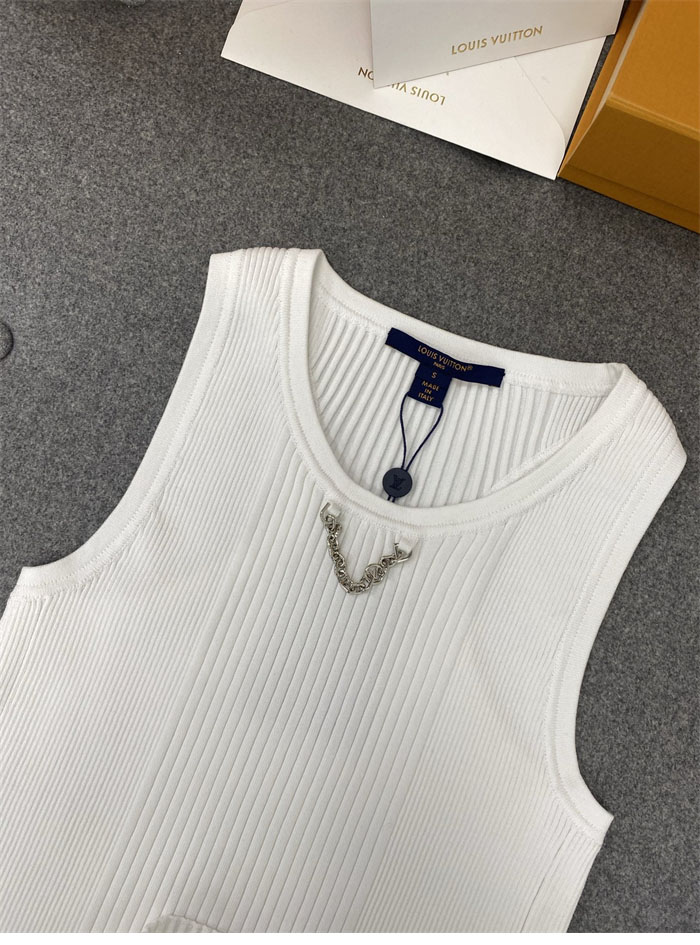 루이비통 넥 LV 체인 리브드 니트 탱크 드레스