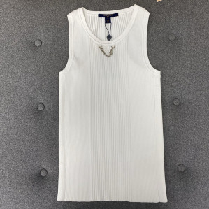 루이비통 넥 LV 체인 리브드 니트 탱크 드레스