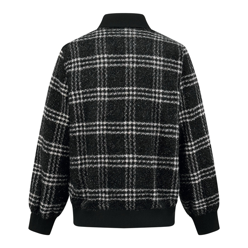 샤넬 숄카라 체크 버튼 울 트위드 자켓