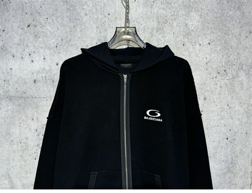 발렌시아가 24SS 로고 후드 집업 스웨트셔츠