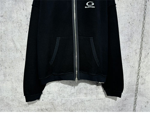 발렌시아가 24SS 로고 후드 집업 스웨트셔츠
