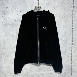 발렌시아가 24SS 로고 후드 집업 스웨트셔츠