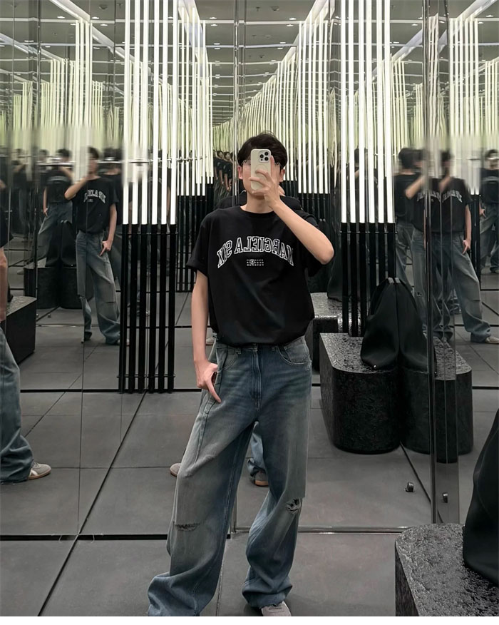 메종 마르지엘라 MM6 로고 반팔 티셔츠