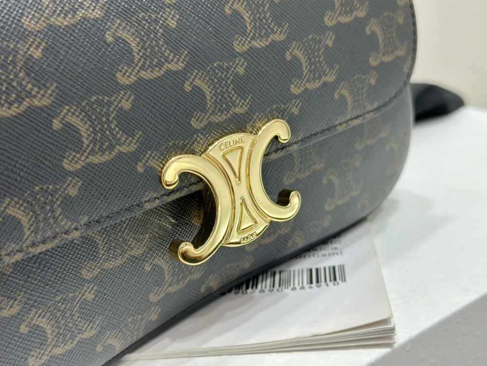 Celine Teen Lola Triomphe Canvas and Calfskin