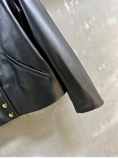 셀린느 24FW 스냅 버튼 램스킨 퓨어 카라 자켓