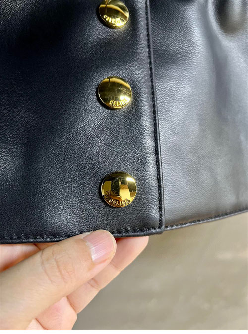 셀린느 24FW 스냅 버튼 램스킨 퓨어 카라 자켓