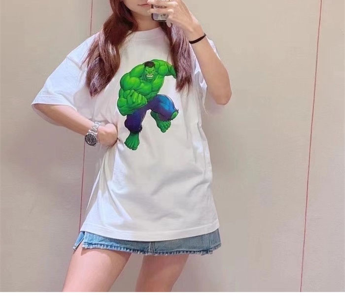 발렌시아가 x 마블 헐크 그래픽 프린팅 반팔 티셔츠