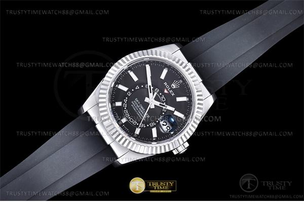 ZF공장 롤렉스 스카이드웰러 스틸 블랙다이얼 러버스트랩 텅스텐 Skydweller 336239 Wt WG_RU Black ZF V2 Asia 2824