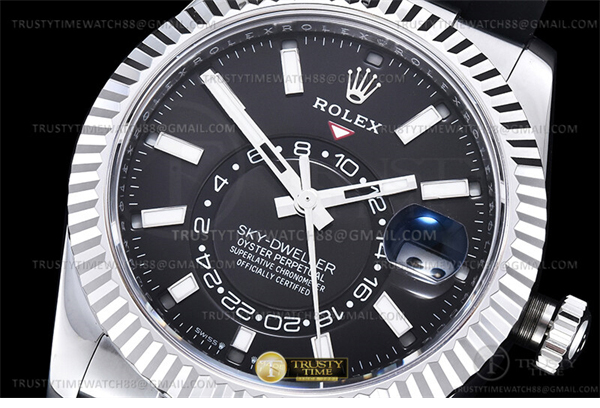 ZF공장 롤렉스 스카이드웰러 스틸 블랙다이얼 러버스트랩 텅스텐 Skydweller 336239 Wt WG_RU Black ZF V2 Asia 2824