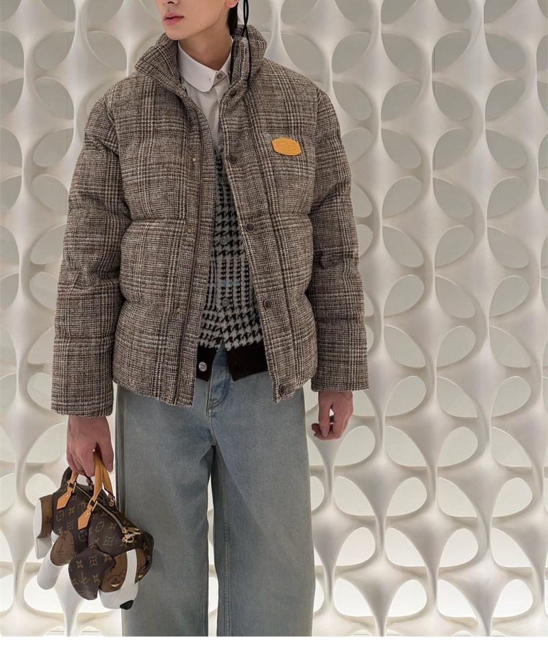 루이비통 트위드 다운 블루종