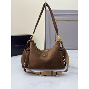 프라다 라지 스웨이드 숄더백