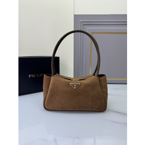 프라다 미디움 스웨이드 탑 핸들