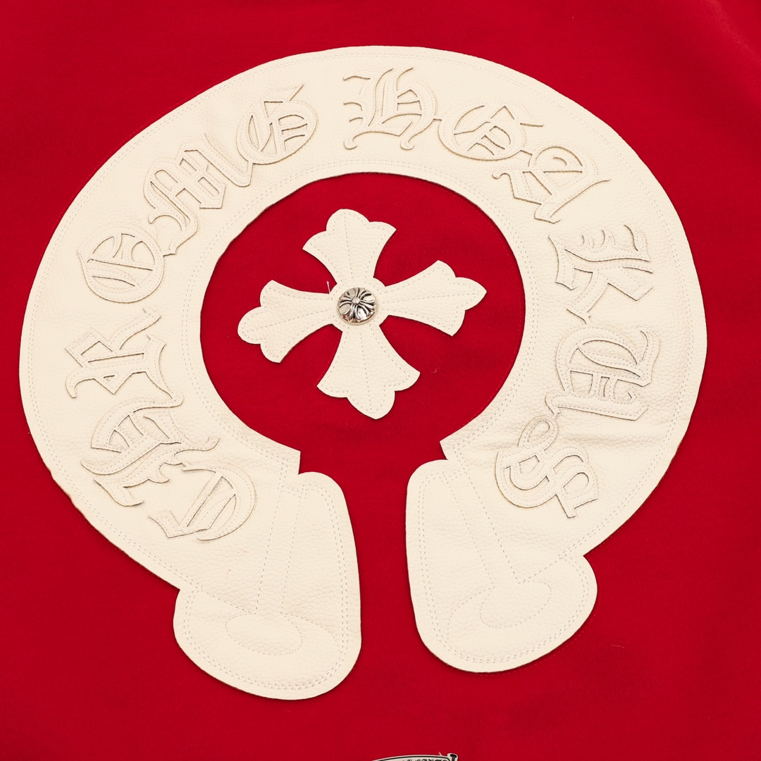 크롬하츠 크로스 패치 레터맨 바시티 자켓