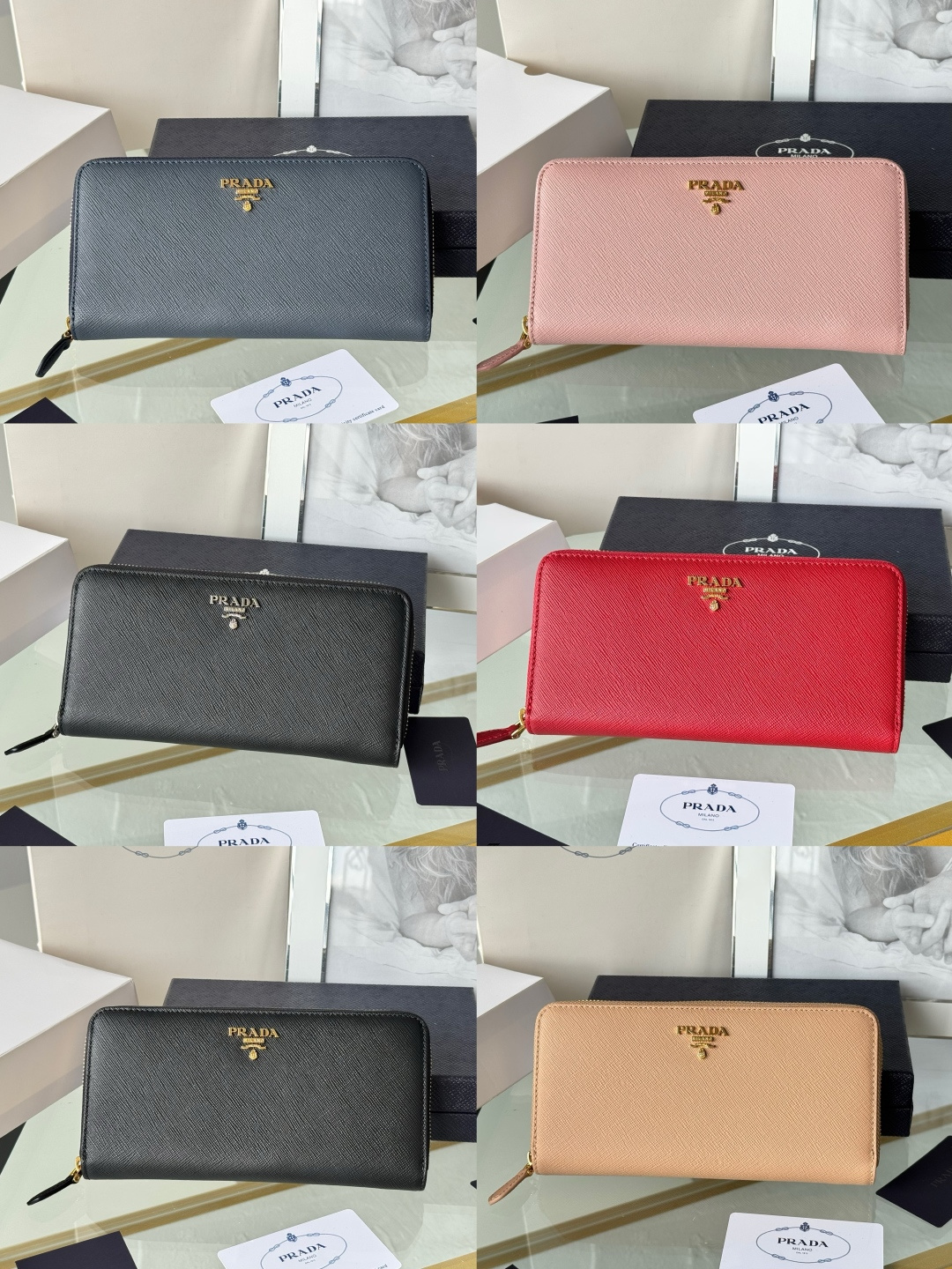 프라다 사피아노 지퍼 어라운드