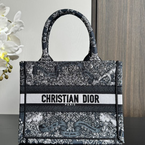 디올 북 토트백 어라운드 더 월드 블루 & 화이트