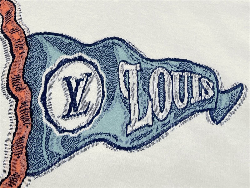 루이비통 LV 클럽 플래그 모티프 인따르시아 그래픽 티셔츠