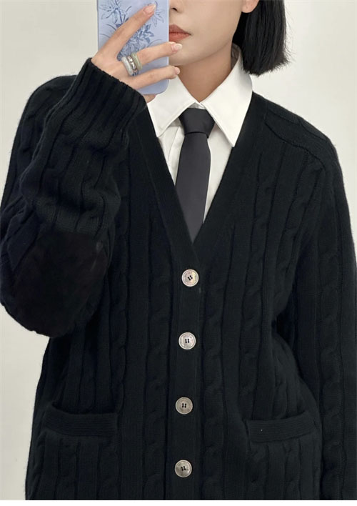 셀린느 트리옹프 케이블 니트 캐시미어 가디건