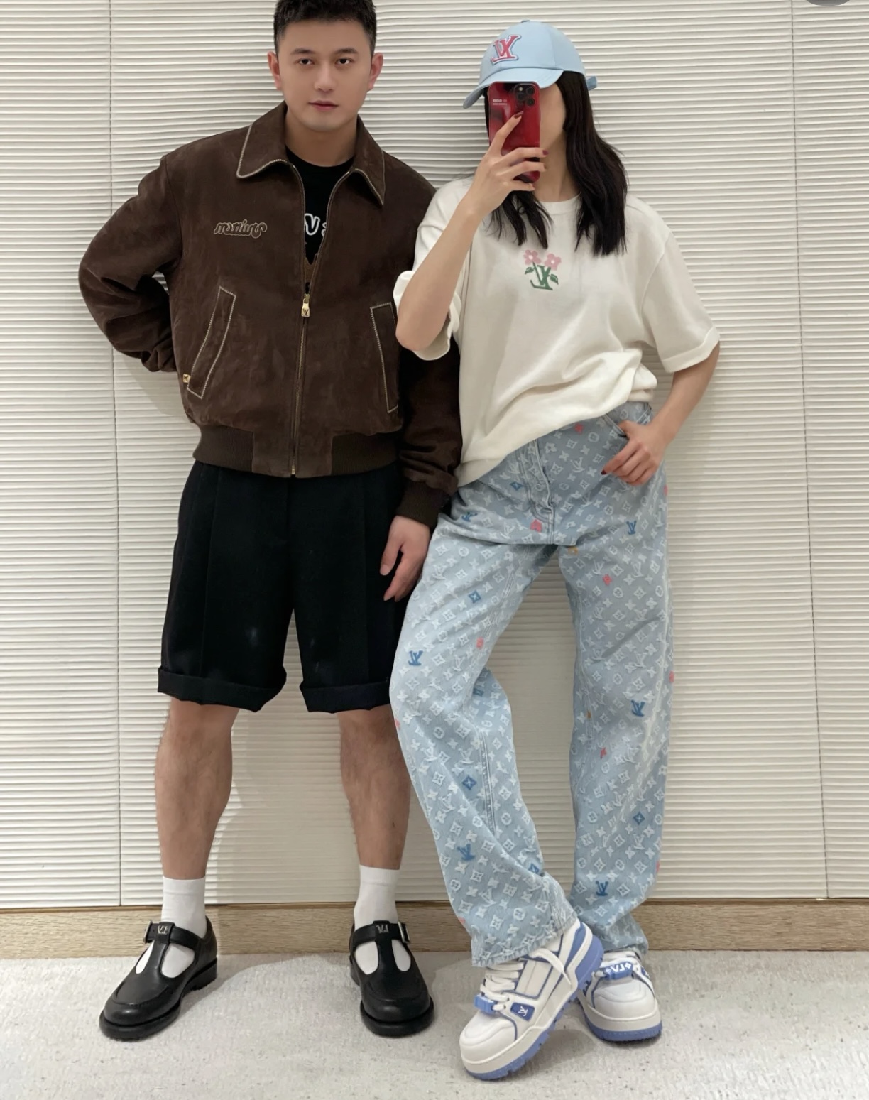 루이비통 X 타일러 블루밍 LV 인따르시아 시그니처 니트 크루넥 반팔 티셔츠