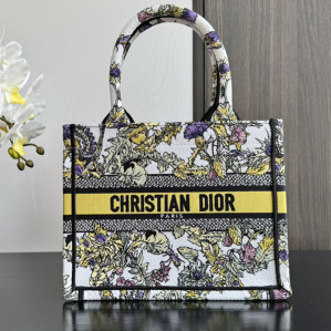 디올 북 토트백 스몰 샤돈 라떼 옐로우 멀티