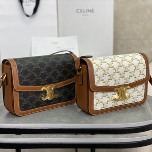 셀린느 미디엄 박스 숄더 백 트리옹프 캔버스 191242