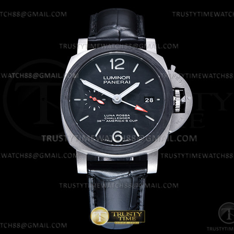 VS공장 파네라이 PAM1096 루나로사 GMT 가죽스트랩 Lum. Luna Rossa GMT TI_LE Blk VSF P9010