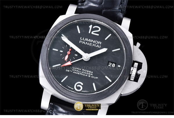 VS공장 파네라이 PAM1096 루나로사 GMT 가죽스트랩 Lum. Luna Rossa GMT TI_LE Blk VSF P9010