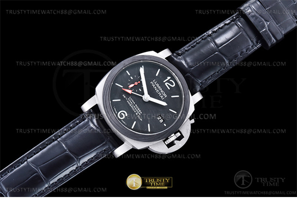 VS공장 파네라이 PAM1096 루나로사 GMT 가죽스트랩 Lum. Luna Rossa GMT TI_LE Blk VSF P9010