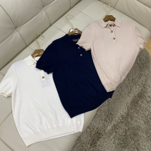 로로피아나 캐시미어 울 니트 반팔