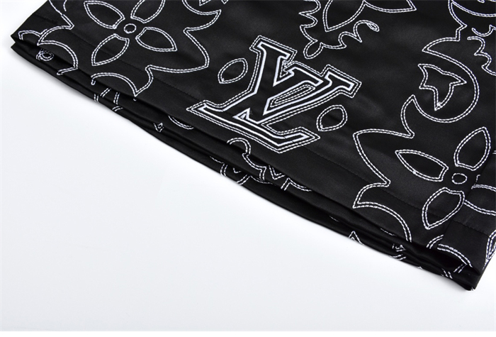 루이비통 LV 아라베스크 모노그램 프린트 슬리브드 실크 반바지