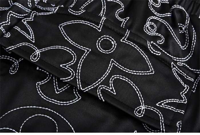 루이비통 LV 아라베스크 모노그램 프린트 슬리브드 실크 반바지