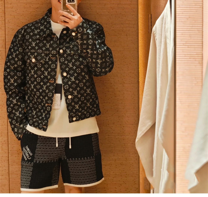 루이비통 MLVD 다미에 퀼티드 코튼 숏 팬츠