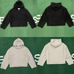 아크네 브러시드 캐시미어 울 후드 자켓