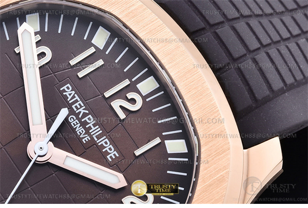 3K공장 아쿠아넛 로즈골드금통 브라운다이얼 러버스트랩 Aquanaut Ref.5167 RG_RU Brown_Num 3KF V3 A330
