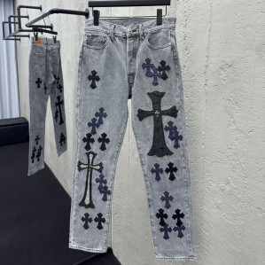 크롬하츠 멀티 크로스 데님 팬츠