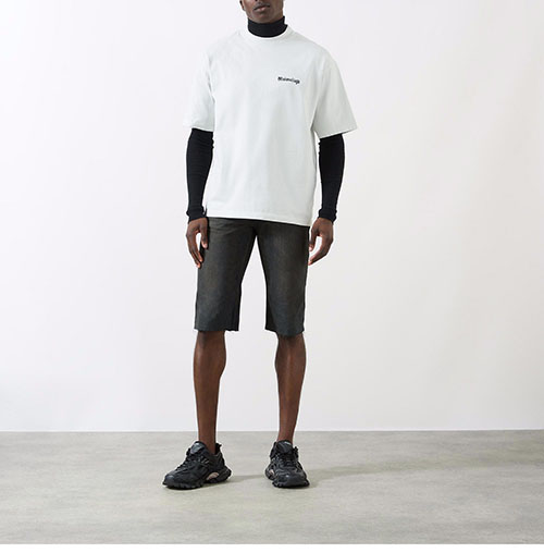 발렌시아가 BB 오버사이즈 프린트 반팔 티셔츠