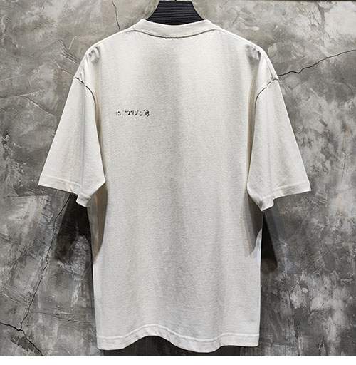 발렌시아가 BB 오버사이즈 프린트 반팔 티셔츠