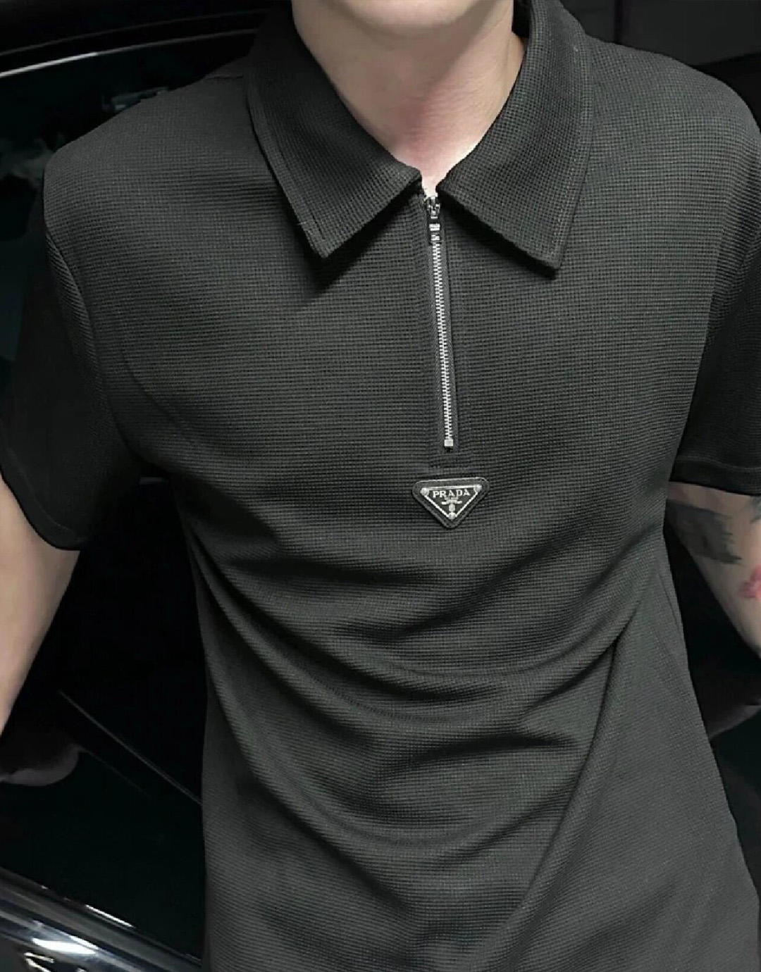 프라다 와플 스틸 와펜 반팔 폴로 카라 티셔츠 “2COLOR”