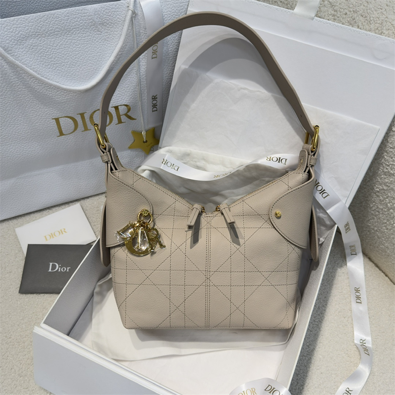 디올 보야주 스몰 백 파우더 베이지 매크로 까나쥬 그레인