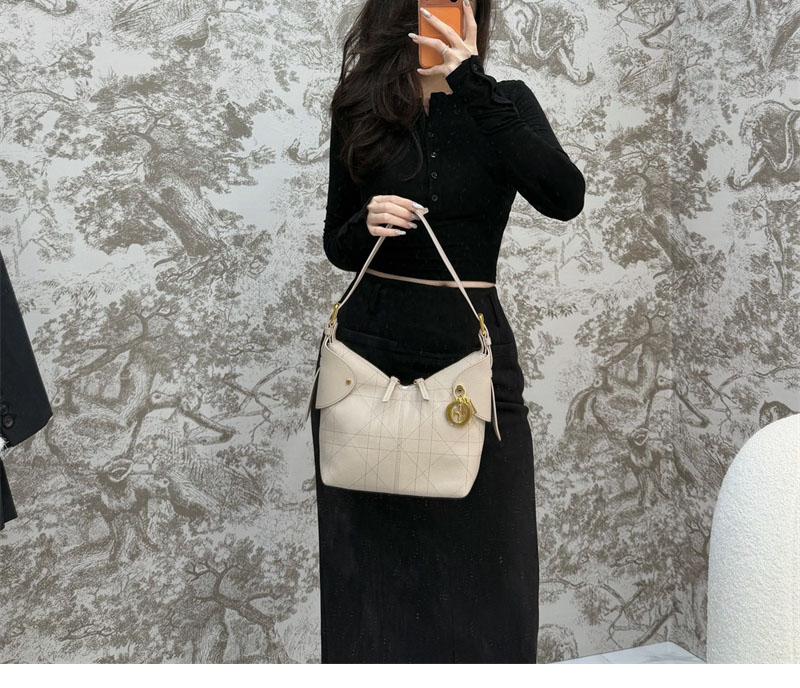 디올 보야주 스몰 백 파우더 베이지 매크로 까나쥬 그레인