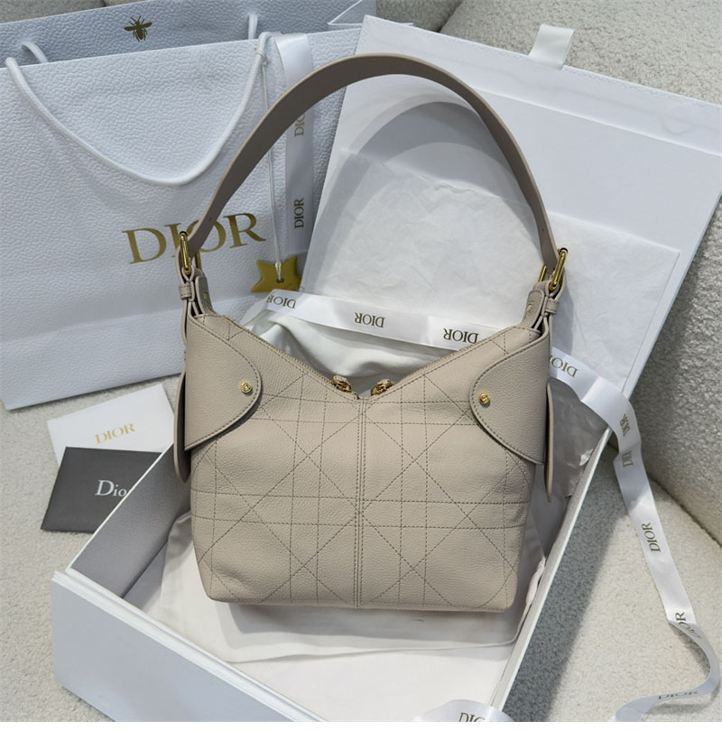 디올 보야주 스몰 백 파우더 베이지 매크로 까나쥬 그레인