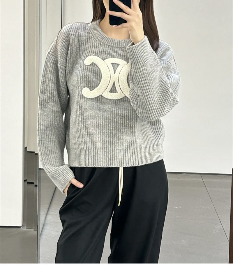 셀린느 르브드 울 크루넥 스웨터 （터보）