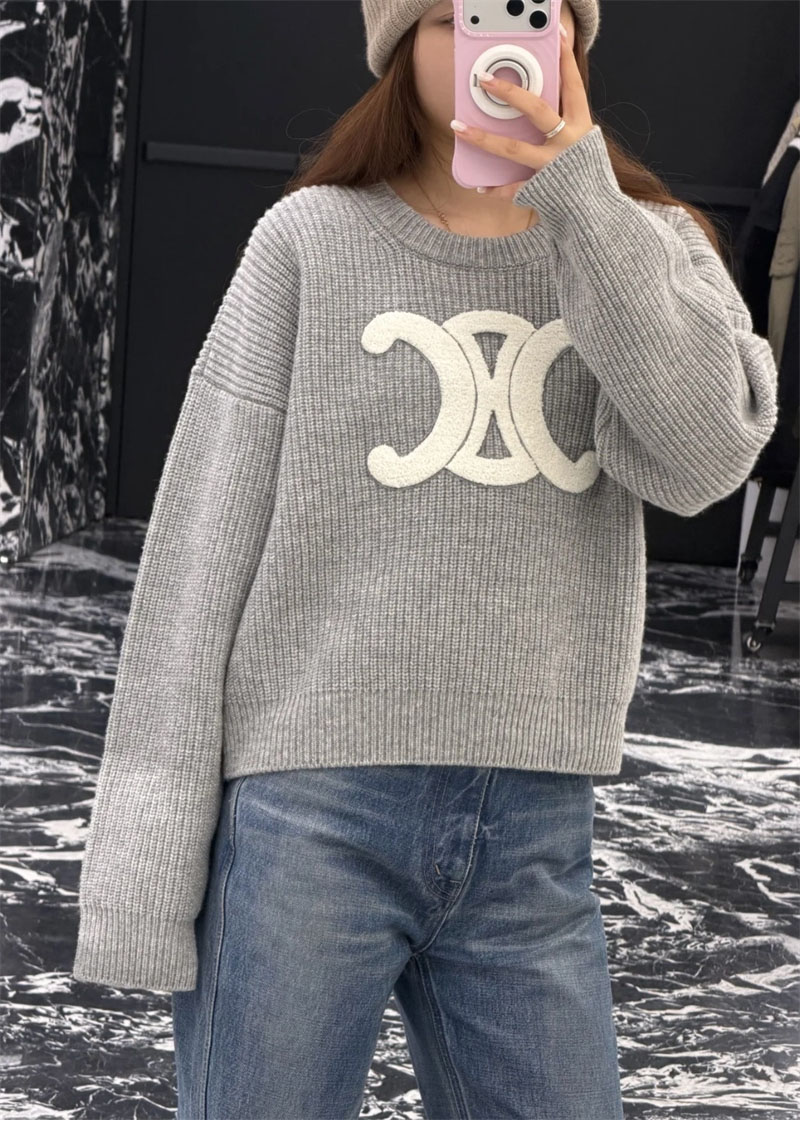 셀린느 르브드 울 크루넥 스웨터 （터보）