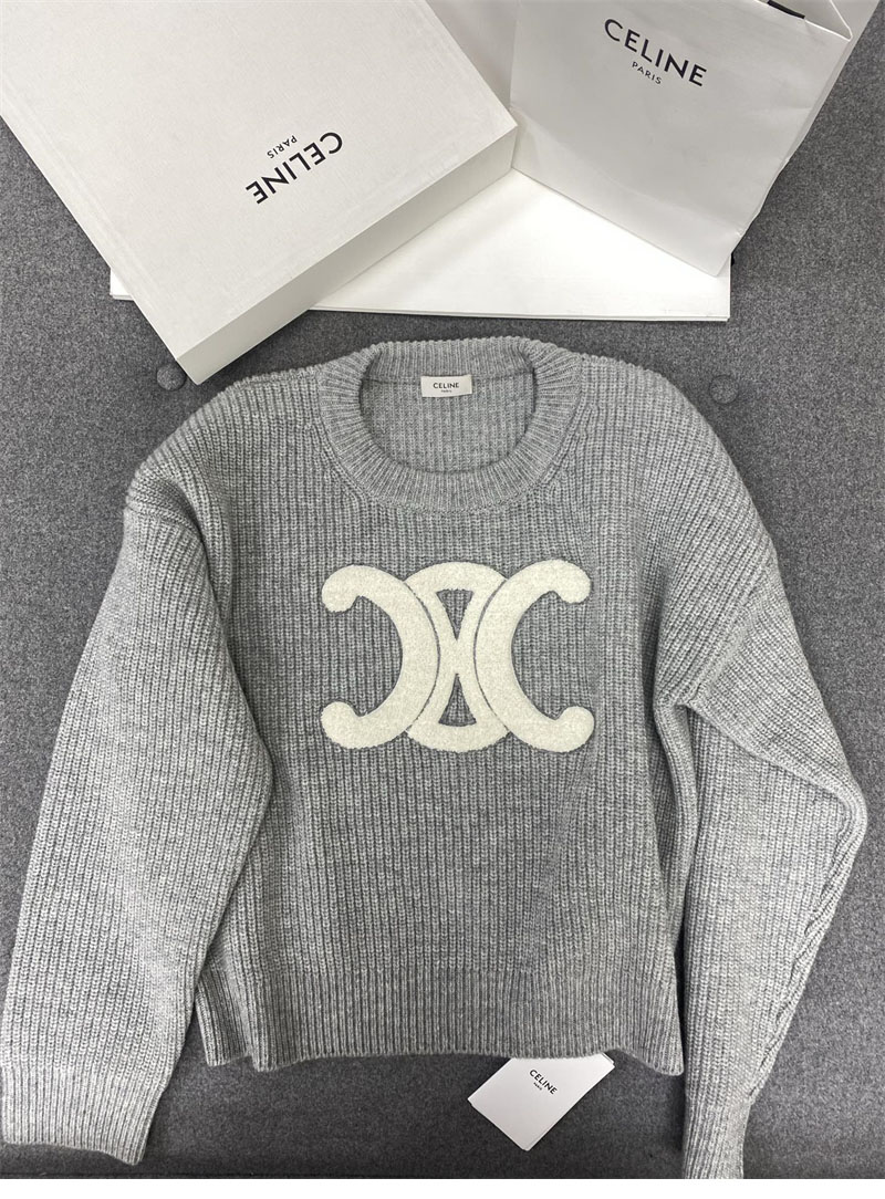 셀린느 르브드 울 크루넥 스웨터 （터보）